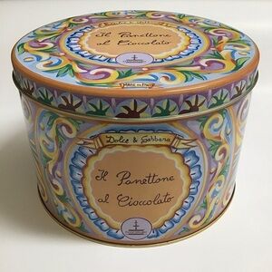 Dolce & Gabbana Tin Made In Italy EMPTY Fiasconaro Panettone LARGE 10” Storage